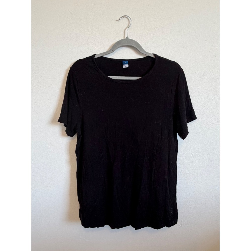 Old Navy Luxe Black Short Sleeve Crew Neck Tee Shirt Womens Medium